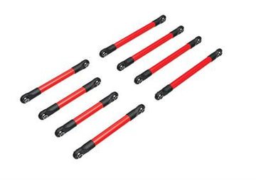 Suspension link set, 6061-T6 aluminum (red-anodized) (includes 5x53mm front lower links (2), 5x46mm front upper links (2), 5x