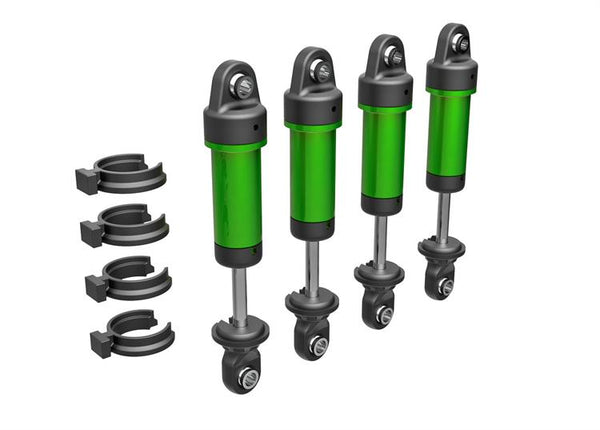Traxxas - TRX9764G - Shocks, GTM, 6061-T6 aluminum (green-anodized) (fully assembled w/o springs) (4)