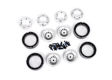 Wheels, 1.0”, 6061-T6 aluminum (silver-anodized) (4)/ 2x8mm BCS (24)