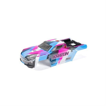 Arrma - ARA-1518 - 1/8 Painted Body with Decals Blue/Pink: KRATON 6S BLX V6