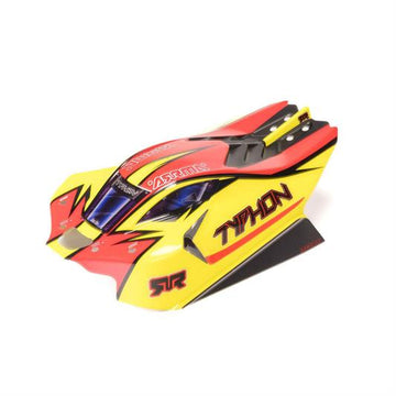 Arrma - ARA-2250 - 1/8 Clipless Painted Decaled Body Yellow/Red: TYPHON 4X4