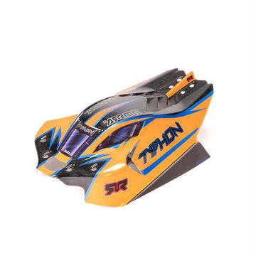 Arrma - ARA-2318 - 1/8 Clipless Painted Decaled Body Orange: TYPHON 4X4