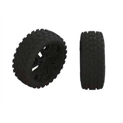 Arrma - ARA550088 - Dboots '2HO' Tire Set Glued Gun Metal (2)