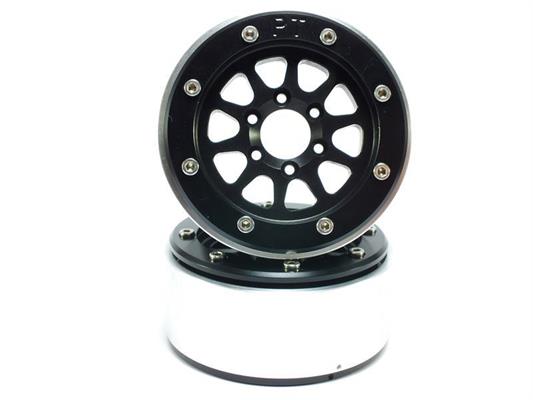 Metsafil - MT5030BB - 1.9\" Beadlock Wheels GEAR Black/Black (2) w/o Hub