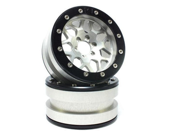 2.2" Beadlock Wheels PT-MESH silver/black (2) w/o wheel hub