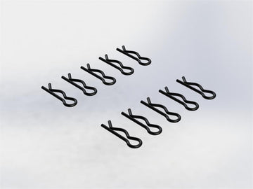 Karosseri clips large (Sorte) - 10 stk