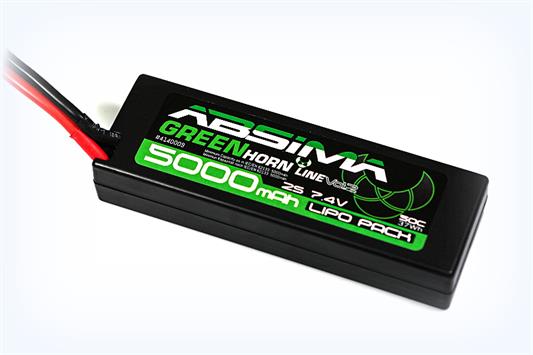 Absima - 4140009 - 7.4V Lipo batteri med 5000 mAh, 50C i Hardcase med Deans stik