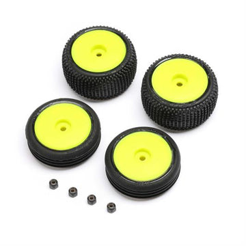 Losi - LOS-1762 - Tires & Wheels Mounted Yellow: Micro-B