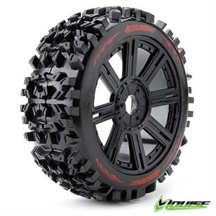 LouiseRC - T3131B - B-PIONEER dæk på 1/8 fælge med 17 mm hex - Sport Compound - 2 stk - 1/8 buggy