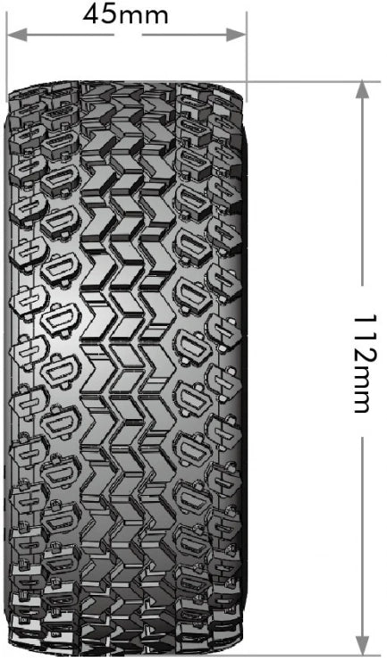 LouiseRC - T3224SB - SC-HUMMER - 1/10 Short Course Tire Set - Mounted - Soft - Black Wheels - Removable 1-10 SC Hex - 12,14,17mm