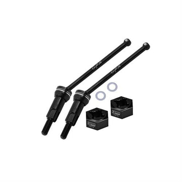 GPM - MGG048F/RS - 4140 MEDIUM CARBON STEEL FRONT / REAR CVD DRIVE SHAFTS WITH ALUMINUM 7075 WHEEL HEX FOR ARRMA 1/18 GRANITE GROM / 1/14 TYPHON GROM
