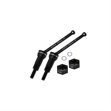 GPM - MGM040RS-BK - 4140 MEDIUM CARBON STEEL REAR CVD DRIVE SHAFTS (40MM) WITH 7075 ALLOY WHEEL HEX FOR ARRMA 1/16 MOJAVE GROM
