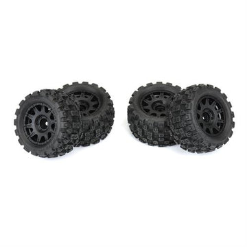 1/18 Badlands MX 1.85 F/R MTD 12mm Black Raid: Granite GROM