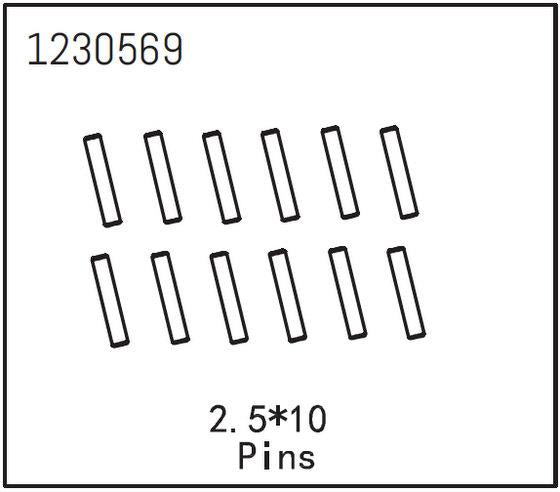 Absima - 1230569 - Pins 2.5*12 (12)