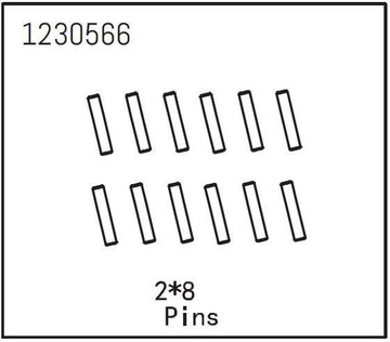 Absima - 1230566 - 2x8mm Pinde (12)