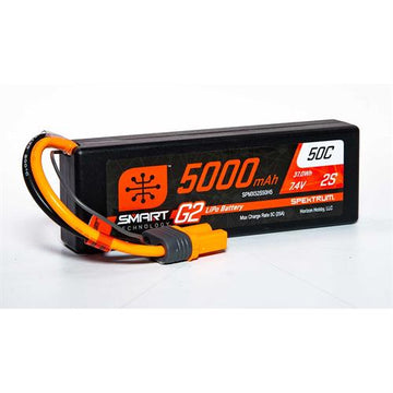 7.4V Lipo Batteri med 5000 mAh, 50C Smart G2 i hardcase med IC5 stik