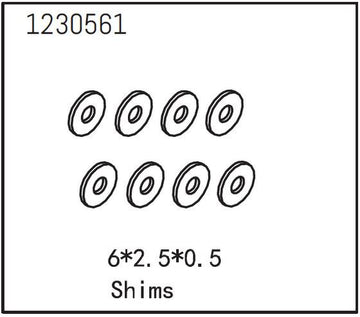 Absima - 1230561 - 6x2.5x0.5mm Shims (8)