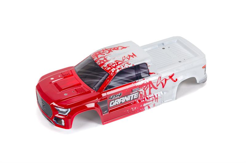 Arrma - ARA402306 - GRANITE 4X4 BLX malet karosseri (Rød)