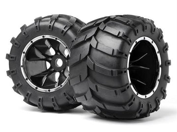 Mounted Wheels and Tyres 2 Pcs (Blackout MT)