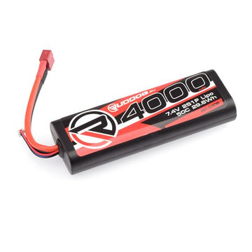 4000mAh 50C 7.4V LiPo Round Stick Pack Battery with T-Style Plug