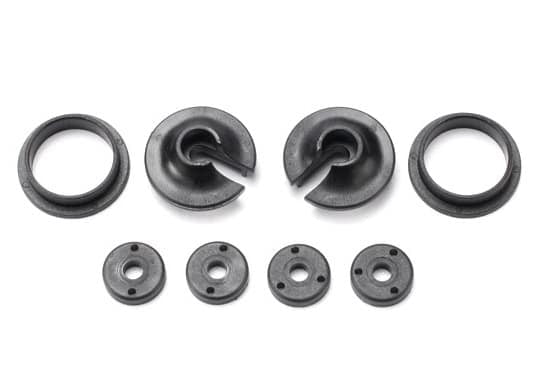 Traxxas - TRX3768 - Spring retainers, upper and lower (2)/ piston head set (2-hole (2)/ 3-hole (2))