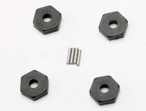 Traxxas - TRX7154 - Wheel hubs, hex (4)/ axle pins (1.5x8mm) (4)