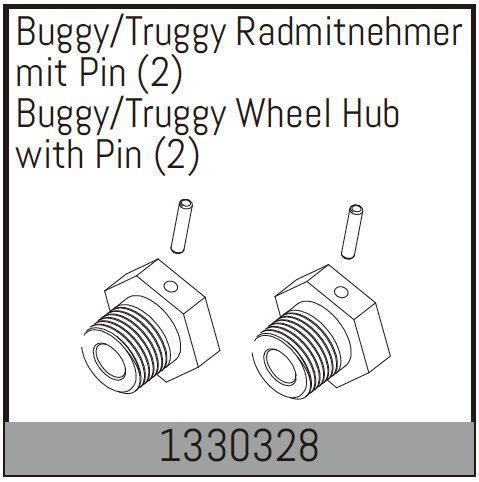 Absima - 1330328 - Buggy/Truggy Wheel Hub with Pin (2)