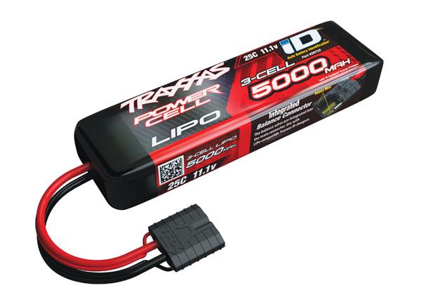 Traxxas - TRX2990GX - 8A dobbelt ID Oplader (TRX2972) med 2 x 11,1V, 5000 mAh, 25C Lipo batteri med ID, (TRX2872X))