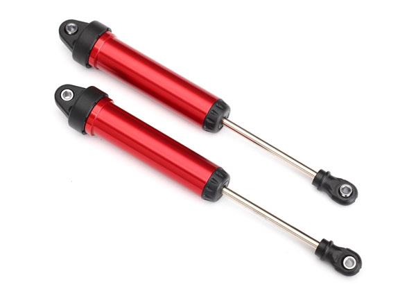 Traxxas - TRX8451r - Shocks, GTR, 134mm, aluminum (red-anodized) (fully assembled w/o springs) (front, no threads) (2)