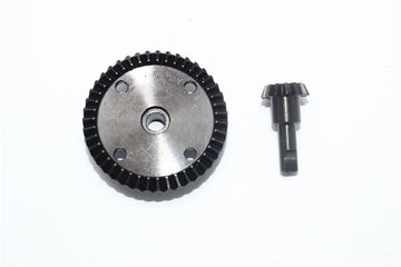 HARDEN STEEL 43T/13T STRAIGHT MAIN DIFF GEAR-2PC SET black