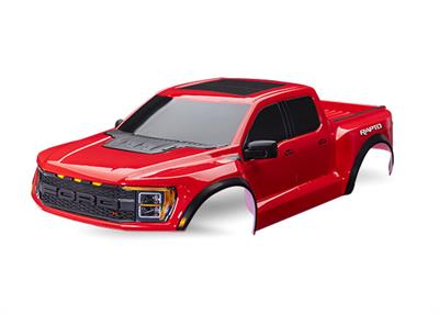 Traxxas - TRX10112R - Body, Ford Raptor R, complete (red) (includes grille, tailgate trim, side mirrors, decals, & clipless mounting) (requires #101