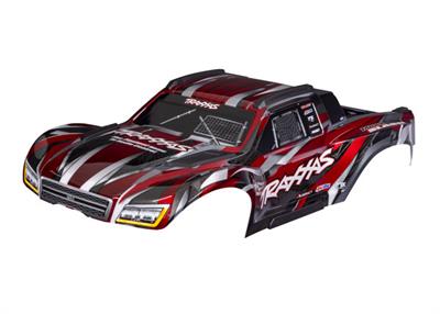 Traxxas - TRX10211-RED - Body, Maxx Slash®, red (painted)/ decal sheet (assembled with body support, body plastics, & latches for clipless mounting)