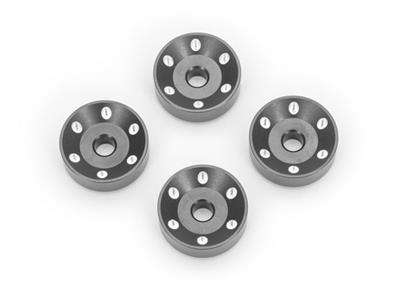 Traxxas - TRX10257-GRAY - Wheel washers, machined aluminum, gray (4)