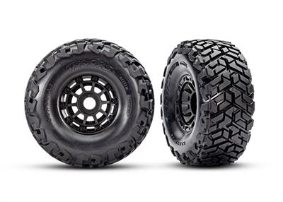 Traxxas - TRX10272 - Tires & wheels, assembled, glued, left (1), right (1) (black wheels, Maxx Slash® belted tires, foam inserts) (17mm splined) (TSM