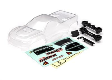 Traxxas - TRX10711 - Body, Mini Maxx® (clear, requires painting)/ window masks/ decal sheet (includes front & rear body latches)