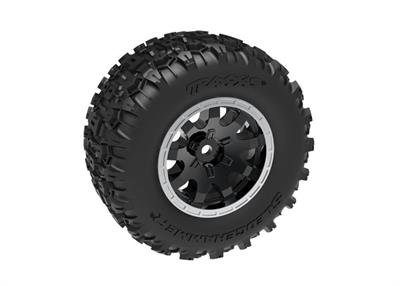 Traxxas - TRX10770-STBLK - Tires & Wheels Sledgehammer/ Mini Maxx Satin Black Rear (2)