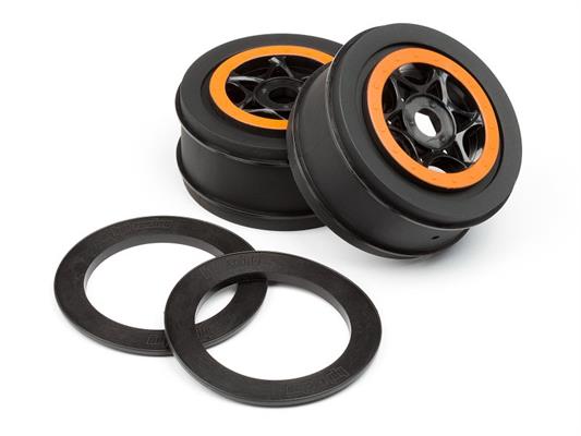 HPI - HP107855 - Ah-64 Wheel Black/Orange (42X83Mm/2Pcs)