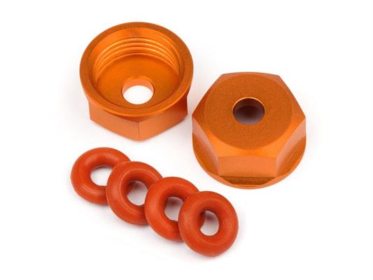 HPI - HP108071 - Aluminum Bottom Shock Cap (Orange/2Pcs)