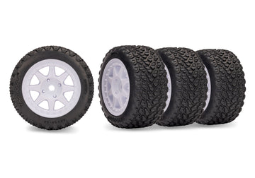 White Mini Rally Wheels with Rally Tires (4)