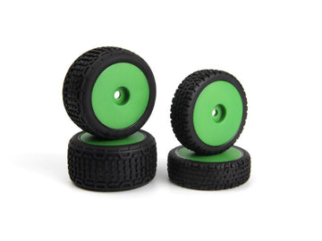 Sidebar Buggy Wheel/Tyre Set (Green/Front/Rear)