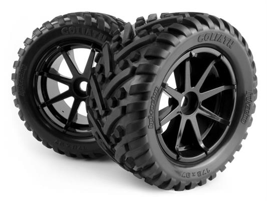 HPI - HP160506 - Mounted Goliath Tire on 3256 Blast Black Wheel