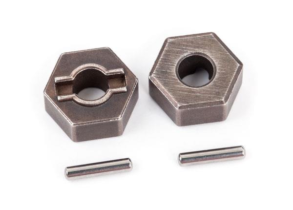 Wheel hubs, hex (steel) (2)/ axle pins (2)