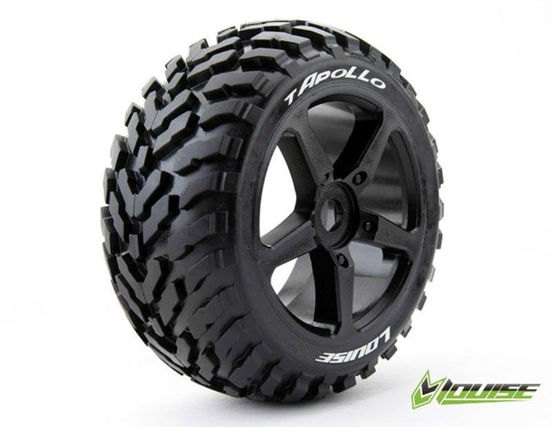 LouiseRC - T3252SB - T-APOLLO  dæk på 1/8 Truggy fælge med 17 mm hex - 0" Offset - Soft Compound - 2 stk - 1/8 Truggy