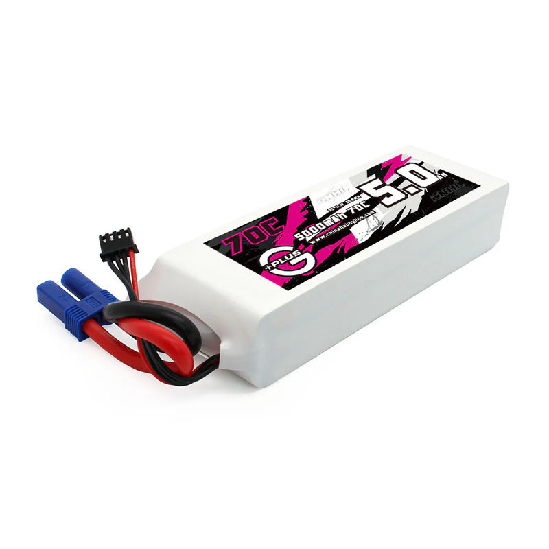 CNHL - 11.1V Lipo batteri med 5000 mAh, 70C i Softcase med EC5 stik