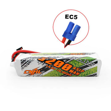 CNHL - 14.8V Lipo batteri med 5200 mAh, 90C i Sofcase med EC5 stik