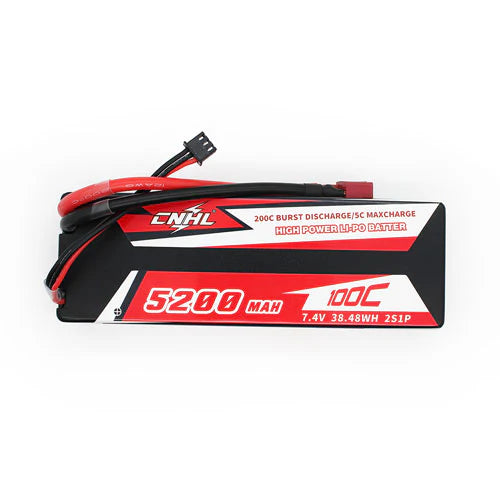 CNHL - 7.4V Lipo batteri med 5200 mAh, 100C i Hardcase med Deans stik