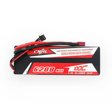 CNHL - 7.4V Lipo batteri med 6200 mAh, 100C i Hardcase med Deans stik