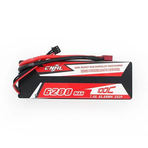 CNHL - 7.4V Lipo batteri med 6200 mAh, 100C i Hardcase med Deans stik