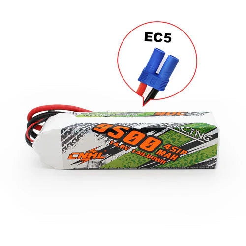 CNHL - 14.8V Lipo batteri med 9500 mAh, 90C i Sofcase med EC5 stik