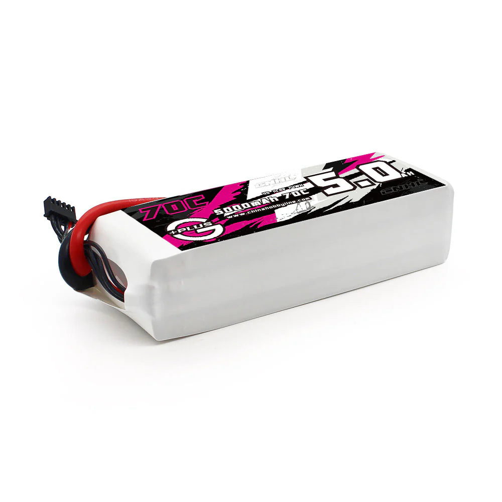 CNHL - 14.8V Lipo batteri med 5000 mAh, 70C i Softcase med EC5 stik